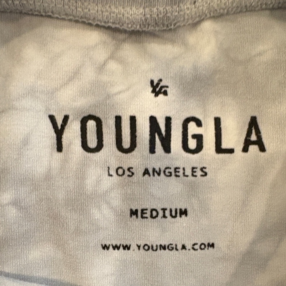 YoungLA Gray Tie-Dye Tee with Pink Roses & Hummingbirds M - Picture 3 of 6